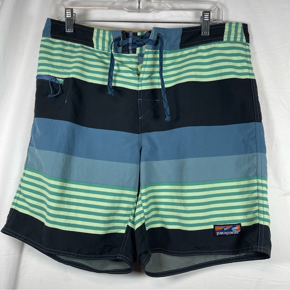 Patagonia Green and Blue Board Shorts Quick-Dry Swimwear